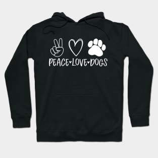 Peace love dogs with heart and dog paw Hoodie